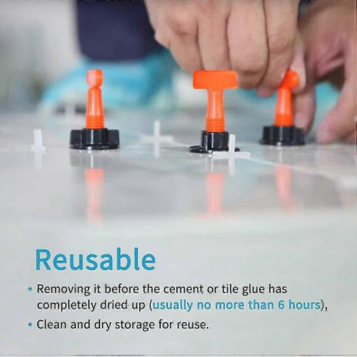 Reusable Tile Leveler Leveling System Kit for Ceramic Wall Building Tools 100pcs 2