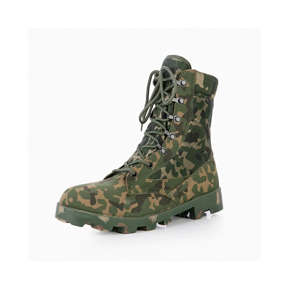 (Hunter camouflage, EUR 43) Mens Outdoor Tactical Boots Military Army Combat Patrol Work Boots Hunting Shoes