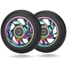 2 Pcs 100Mm Scooter Replacement Wheels with Bearing Stunt Scooter Pu Wheels for Rocking Cars, Extre