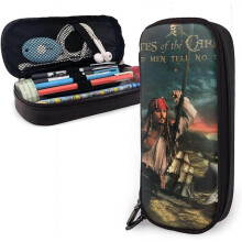 Pirates of The Caribbean Leather Pencil Case Pencil Case Stationery Bag Office Portable Storage Box Cosmetic Box Folder-SYS20250