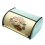 Vintage Bread Box Bin Rollup Top Light Blue Small Powder Coated Bread Iron Boxes Food Containerfor 1