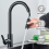Silver 360° Kitchen Sink Mixer Taps Pull Out Spout Spray Single Lever 8