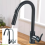 Black 360° Kitchen Sink  Pull Out Spout Spray Single Lever Modern  Tap 1