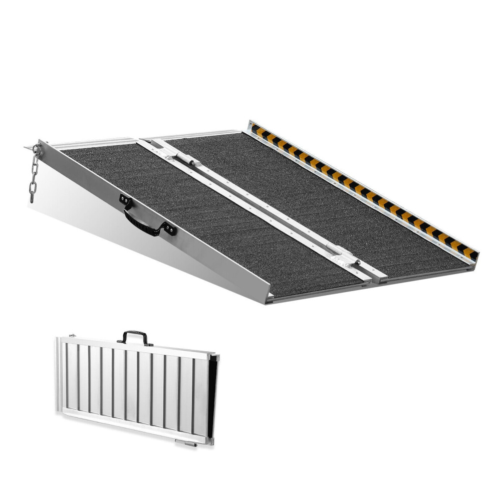 VEVOR Folding Wheelchair Ramp Portable Aluminum Threshold Ramp 2 ft 800 lbs