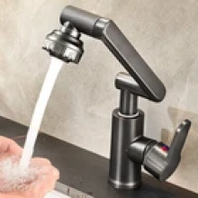 Bathroom Sink Mixer Taps 360°Swivel Spout Single Lever Tap Mono Modern