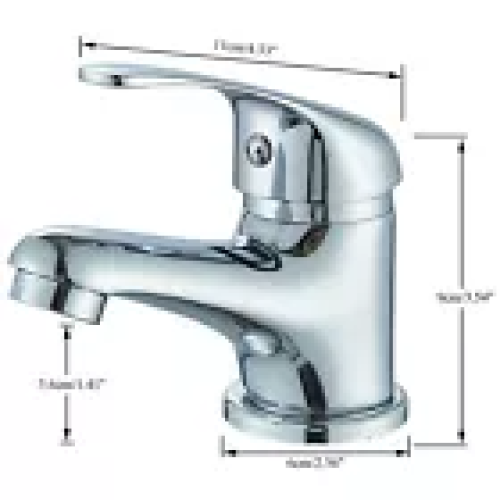 Chrome Bathroom Sink Taps with Waste Mono Single Lever Vanity Basin 1