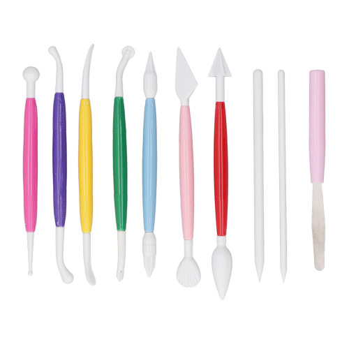 Set di 10 strumenti in plastica per decorare il fondant 1