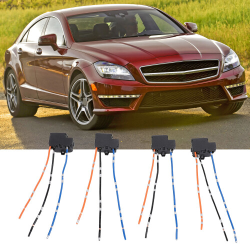 4Pcs H4 9003 HB2 Headlight Socket Wiring Harness DC12-24V 2