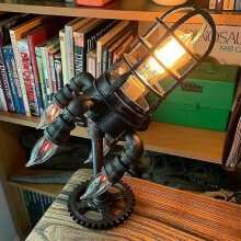 2024 Retro Table Lamp Industrial Rocket Ship Light Lamps Steampunk Decor