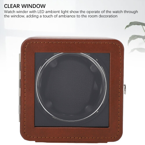 Single Watch Winder with 4 Modes LED Light & Type C Adapter 2