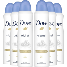 6 x 150ml Dove Original Anti-Perspirant Deodorant Spray 0% Alcohol
