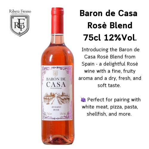 Spanish Rosè Wine Baron de Casa 6X75cl 12% Vol. 1