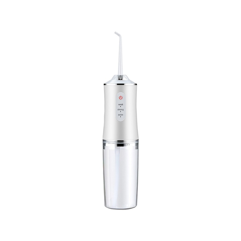 White (White) Portable Water Flosser - Cordless Oral Irrigator For Home And Travel, Dental Water Flosser | Rechargeable Oral Care Tooth Cleaner, Ipx7 Waterp