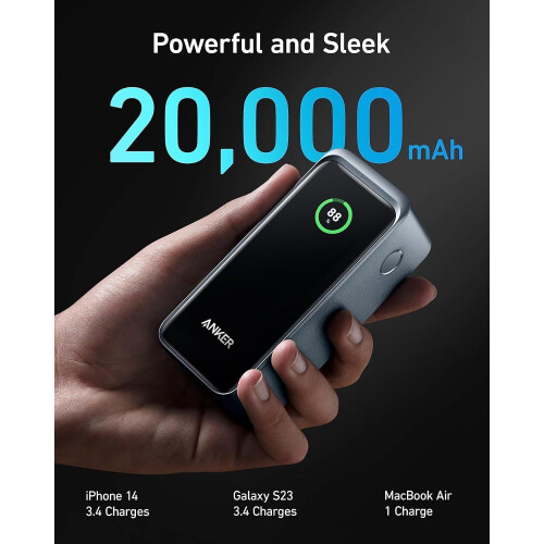 Anker Anker Prime Power Bank 20,000mAh 200W Output Smart Digital Display 2 USB-C 1 USB 2