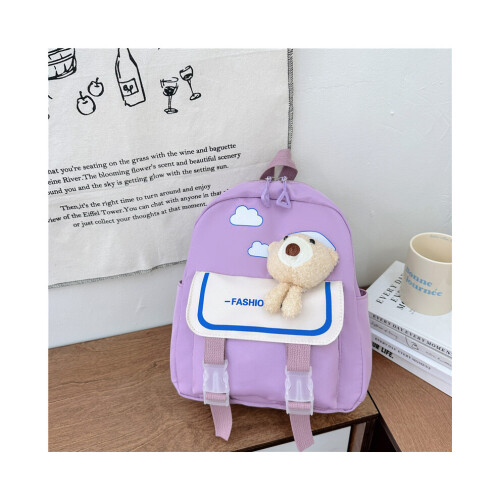 Mochila Escolar Stitch Para Estudiantes De Primaria Y Secund Color Morado C
