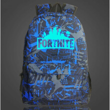 (Blue Graffiti) Lichtgevende Fortnite Rugzak | Glow In The Dark Schooltas Rugzak voor Tieners