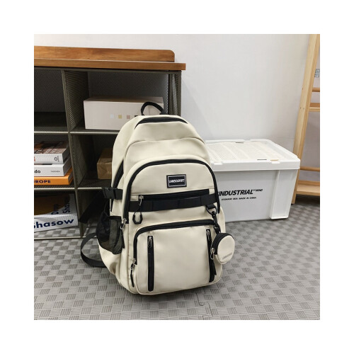 (Elfenbein) Leichter Schulrucksack mit großer Kapazität, lässiges Modedesign, Geschenk, langlebig