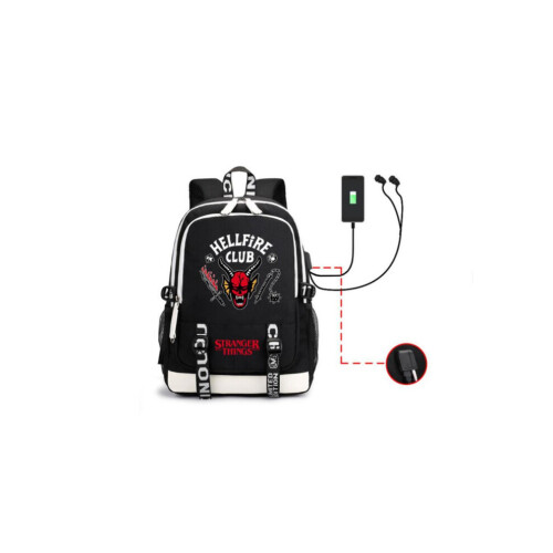 (Schwarz) Stranger Things Hellfire Club Rucksack