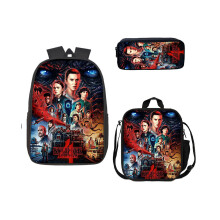 (6) Set di 3 pezzi per bambini con zaino e astuccio per la scuola Stranger Things