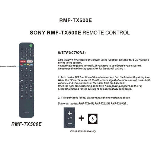 Télécommande vocale RMF-TX500E compatible avec les téléviseurs Sony 2