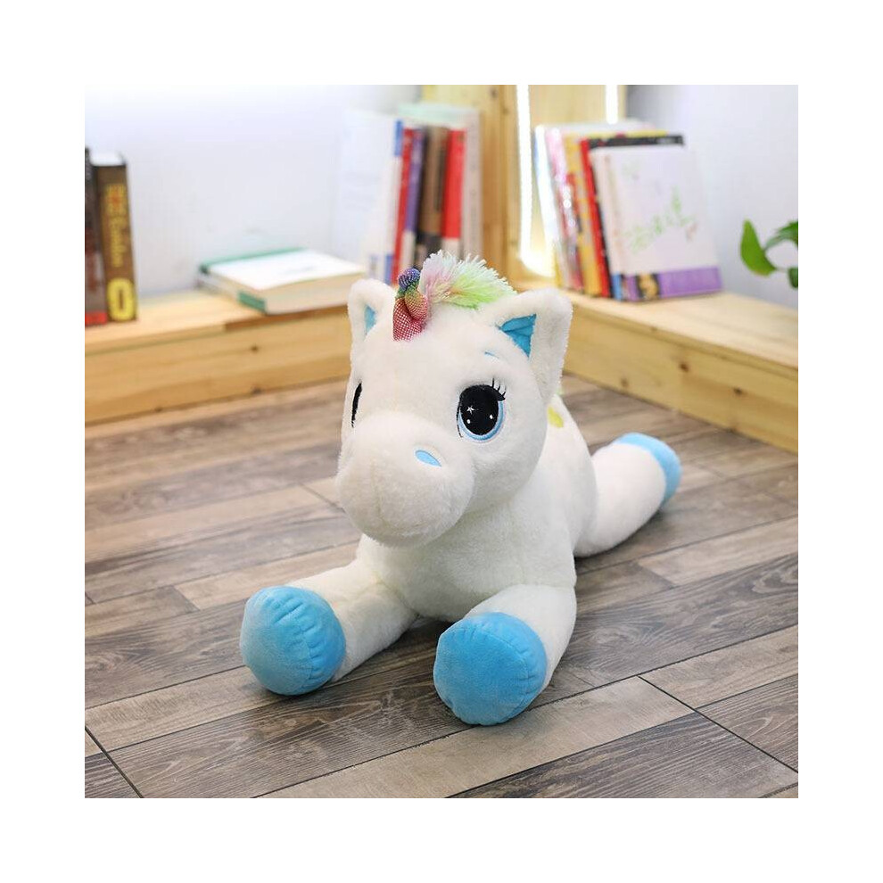 (, 40Cm) Rainbow Unicorn Plush Doll With Embroidery Design Suitable For Gifts Holiday Blue