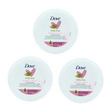 3 x 250ml Tubs Dove Body Love Beauty Cream For Face & Body