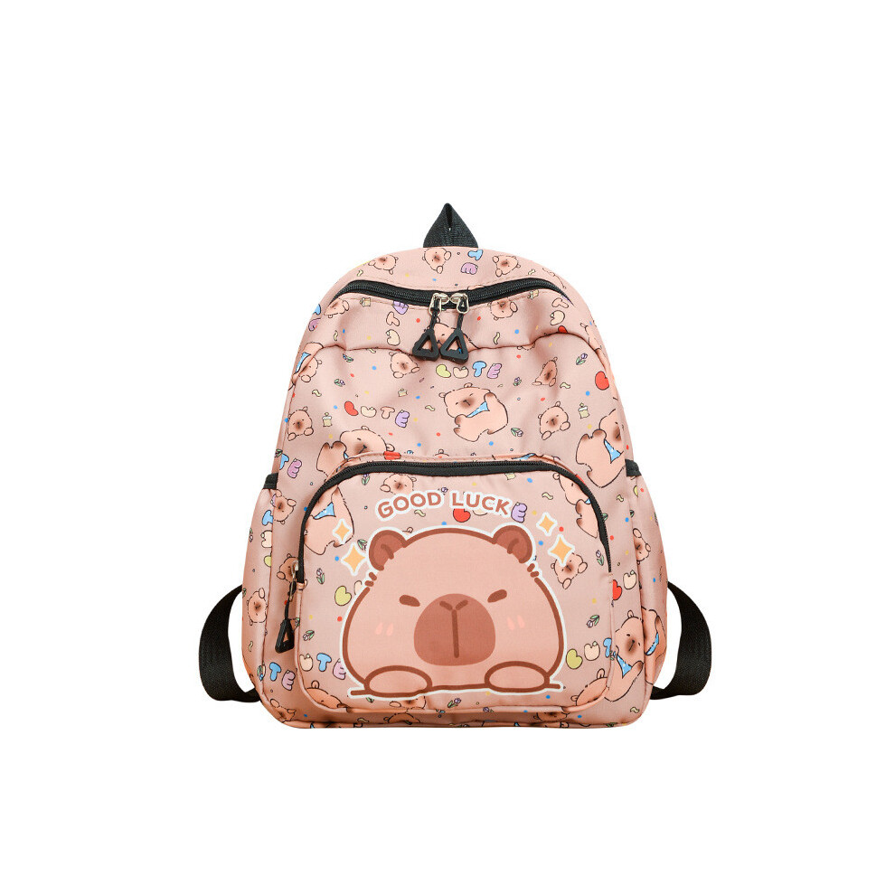 (Brown) Capybara Cute Cartoon Letter Pattern Children Backpack Children For Young-image-OPC-PHYB2QP-NEW