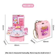 (Pink Bunny) Folding Backpack Bomb Doll House Room Model Childrens Pendant Keychain Toy