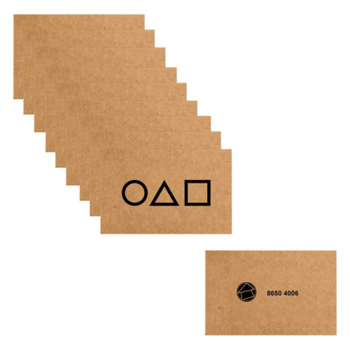 10pcs Squid Pack Game Invitation Card Business Cards Square Icon Triangle Circle 1