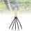 Garten-Handrechen mit 5 Stahlzinken, Holzgriff, ergonomisch D201 7