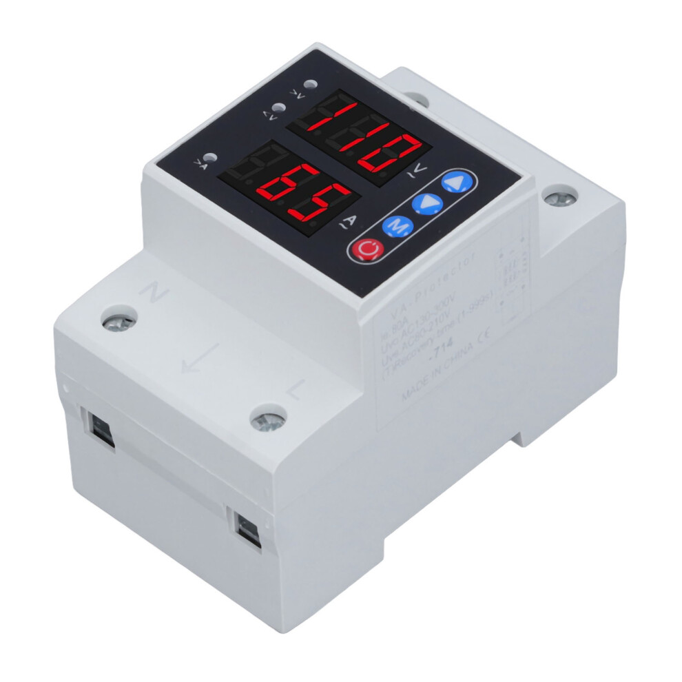 Adjustable Voltage Protector Relay Ac80-300V 80A 90X53x65mm 9421326319958