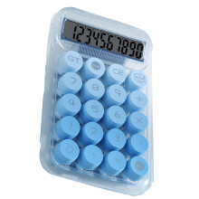 Calculatrice de bureau bleue mignonne 95x150mm pile AA