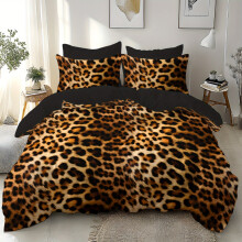 (TP2503019B, double(200cm*200cm)) 2/3pcs Super Soft Digital Print Bedding Set | Animal Pattern Design with 3D Embossed Fleece Fabric, Comfortable and Suitable for Bedroom
