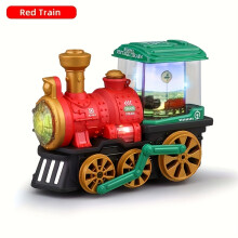 (Red) Retro Steam Train Children's Toy | Lighting, Spraying, Music Playing, Automatic Obstacle Avoidance | Festive Gift for Boys and Girls