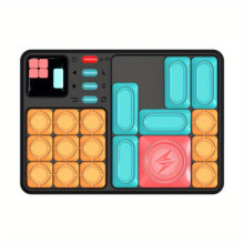 (Black-) 500  Challenges 7 Difficulty Levels Interactive Sliding Puzzle Game - Educational Travel Toy with Storage Area, Ideal for Birthday and Christmas Gifts