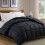 (Black, 173cm*229cm) 1pc Solid Color Square Comforter, Ultralight Warmth polyester Bedding Comforter For All Season, Soft Comfortable Comforter 1