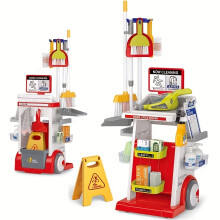 (?Red?Cleaning Tools - Vacuum Cleaner 22pcs) Children's Mini Cleaning Cart Realistic Sweeping and Mopping Vacuum Cleaner Set, Pretend Play Toy for Girls and Boys Aged 3 to 8 Years Old
