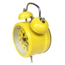 Yellow Smile Twin Bell Anime Wecker, nicht tickend, analoge Glockenuhr