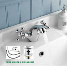 Cloakroom Basin Mixr Tap Basin Sink Bathroom Chrome Tap+Fixings+Waste