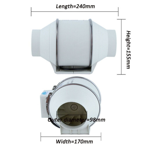 (1pcs) 100mm 4Inch Diameter Inline Extractor Fan Bathroom Shower Ceiling Loft Mount 2