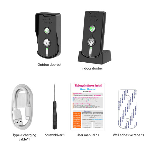 Wireless Doorbell Intercom 1000m Range 3.7V 1800mAh 2