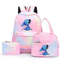 (4) 3pcs Lilo Stitch Angel Backpack Kids Boys Girls School Bag Lunch Bag Pencil Case