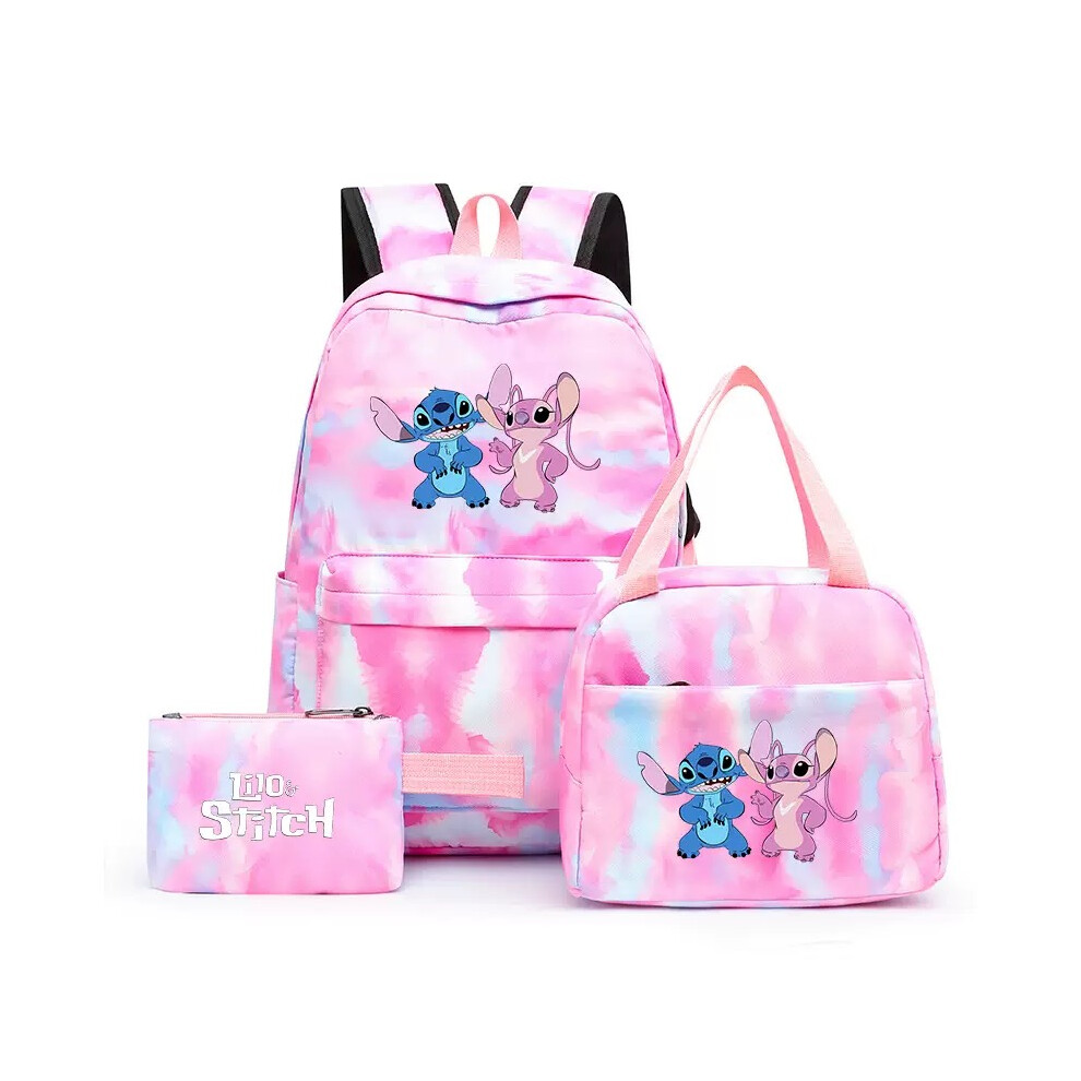 Photos - Backpack (9) 3pcs Lilo Stitch Angel  Kids Boys Girls School Bag Lunch Bag Pencil Case Not,Specified 25455855