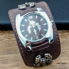 (brown) Men's scorpion belt quartz sports watch