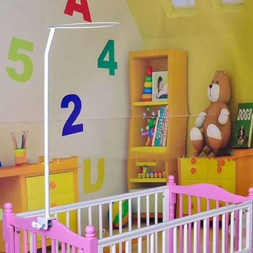 Adjustable Bed Net Holder Stand Clip-on Baby Bed Net Mounting  Rack Stand Set Net 2