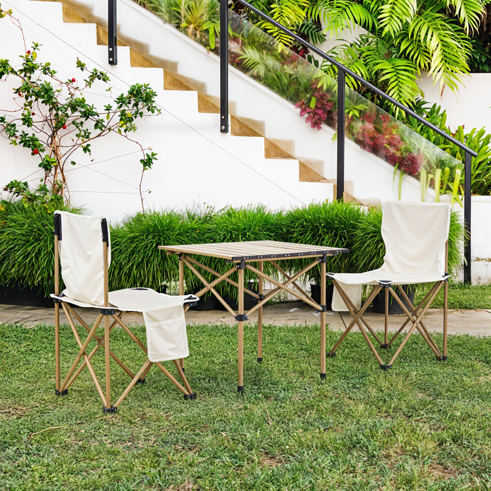 Portable Folding Camping Table with 2 Chairs