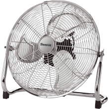 (Chrome) Floor Fan - 18 Inch 3 Speed High Velocity, 130 Tilt Free Standing, Premium Metal Industrial Floor Fan