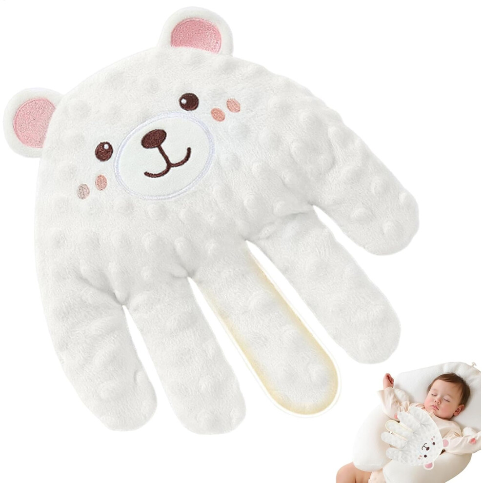(White) (Sleep And Breath) Plush Doll Baby Sleeping Companion, Babies Soothes Palm For Sleeping, Baby Soothing Hand Pillow, Baby Sleeping Hand Pillow White