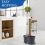 GREY MOP BUCKET SET MICROFIBER WITH 4 MOP HEADS SPACE SAVING NEW 360 FLOOR SPIN 2