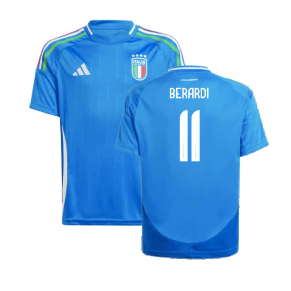 Adidas (Lb) 2024-2025 Italy Home Shirt (Kids) (Berardi 11)